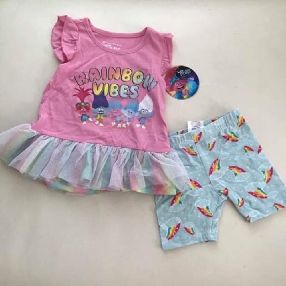 Dreamworks Trolls Cute 2pc Shorts Set - Picture 1 of 4